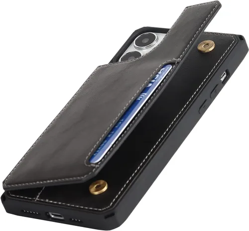 Miniatura 7 de Cavor Funda para iPhone 14 Pro con tarjetero, funda tipo cartera para iPhone 14 Pro para mujeres y hombres, funda de teléfono para iPhone 14 Pro