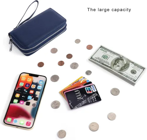 Miniatura 5 de Abberry Cartera de pulsera con doble cremallera para mujeres, mujeres y niñas
