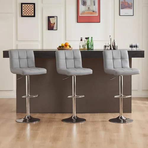 Miniatura 10 de DUMOS Juego de 4 Taburetes de Bar, Taburetes de Bar de Altura de Mostrador de 24 Pulgadas, Taburetes Modernos de Cocina Tapizados con Base de Metal