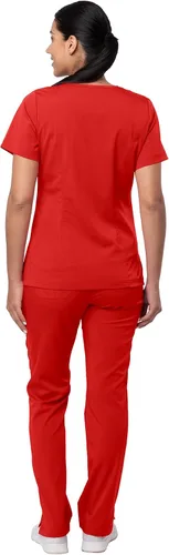 Miniatura 2 de Adar Pro Breakthrough Plus - Conjunto de uniforme médico para mujer, parte superior con cuello en V mejorado y pantalones con múltiples bolsillos