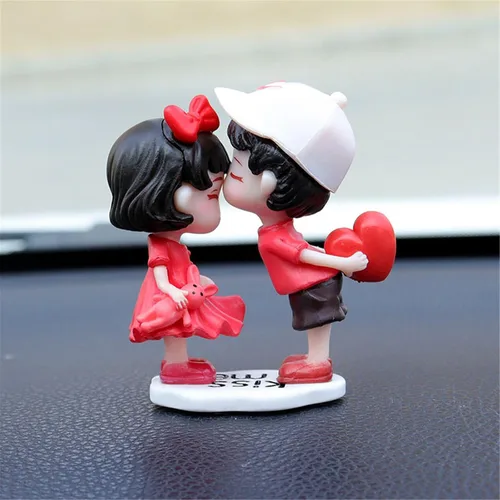 Miniatura 3 de Lindos adornos para pareja, decoración de automóvil, linda acción de caricaturas para parejas, decoración de tablero de automóvil de dibujos 1 Par #1