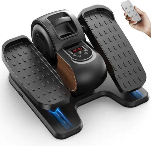 Máquina elíptica de ejercicio para debajo del escritorio, elíptica eléctrica para personas mayores con resistencia y velocidades ajustables de 10