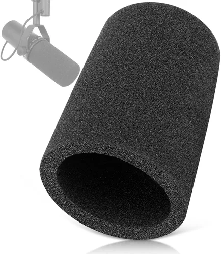 Miniatura 8 de ChromLives Funda para parabrisas de micrófono, filtro pop compatible con Yeti Nano azul, cubierta de parabrisas peludo + funda de viento de espuma