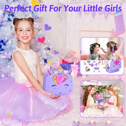 Miniatura 7 de Kit de maquillaje para niñas pequeñas, maquillaje de simulación para niños, juego de maquillaje de princesa, juguete para niños, juego de cosméticos