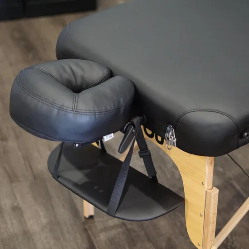Miniatura 5 de Mesa de masaje portátil profesional prémium con cojín de lujo de 3.5 pulgadas de grosor (negro)