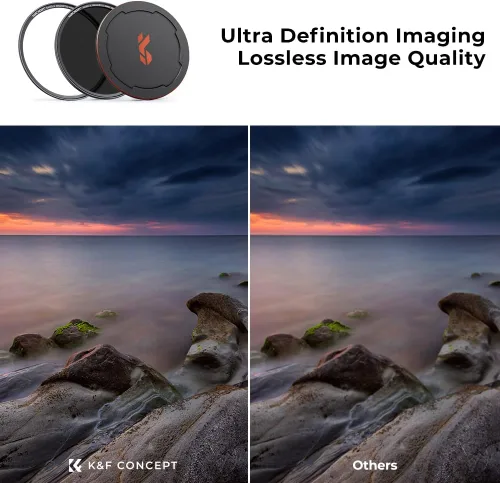Miniatura 5 de K&F CONCEPT Filtro magnético de lente ND64 de 3.228 in (filtro de densidad neutra fija de 6 paradas), anillo básico magnético + tapa de filtro