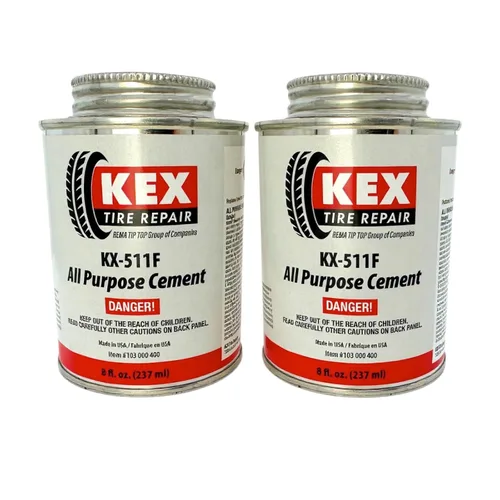 KEX 2 latas de cemento de reparación de tapones de parche de goma vulcanizante en frío y tubos de 8 onzas