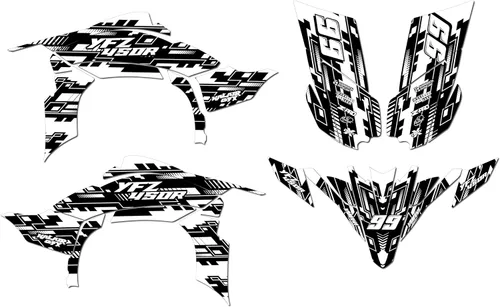 Miniatura 10 de Kit de calcomanías gráficas Kalair GFX para Yamaha YFZ 450R (2009-2013) Serie Incision Azul 16 Mil - Kit de calcomanías y vinilos personalizados