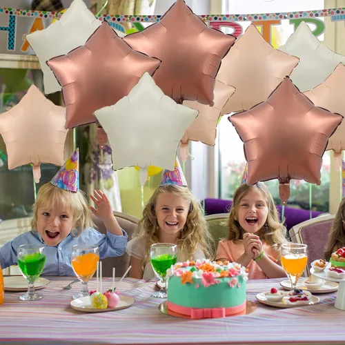 Miniatura 3 de Globos de papel de aluminio con forma de estrella de arena beige, marrón y blanco, 10 globos de Mylar en forma de estrellas de 18 pulgadas