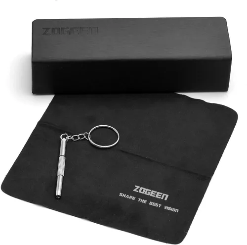Miniatura 7 de ZUVGEES Gafas de lectura vintage de aleación semi sin montura para hombres y mujeres, medio marco, gafas delgadas con estuche elegante T0340