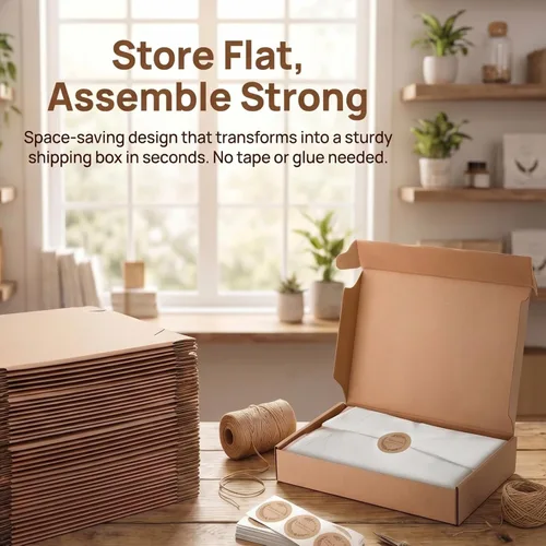 Miniatura 6 de Cedilis Paquete de 30 cajas de envío de 12 x 8 x 2 pulgadas, cajas de correo de cartón corrugado marrón, cajas de correo medianas para envío