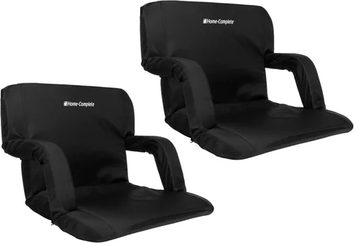 Miniatura 8 de Almohadón ancho reclinable para estadio con respaldo, reposabrazos, 6 posiciones ajustables y correas de transporte - Asientos portátiles