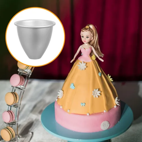 Miniatura 2 de 2 piezas de vestido de princesa para muñecas, molde para tartas, molde de aluminio con núcleo calefactor para boda, cumpleaños, aniversario
