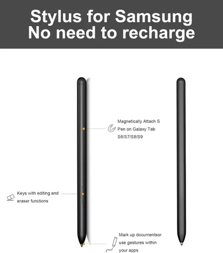 Miniatura 4 de Compatible con Galaxy Tab S6 Lite S Pen Reemplazo Compatible con Samsung Galaxy Tab S6 Lite Stylus Touch S Pen Negro