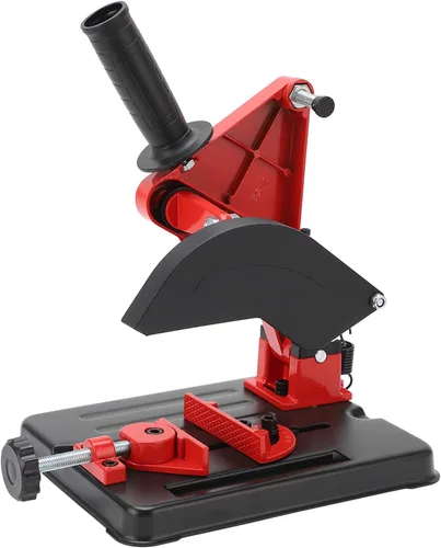 Miniatura 4 de Soporte para amoladora angular, soporte fijo, estación de corte duradera para taller, hierro fundido, rojo y negro, se adapta a amoladora de 100 a