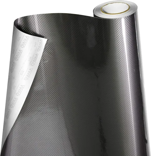 VViViD Rollo de película de vinilo de fibra de carbono epoxi gris 5D de alto brillo (1 pie por 5 pies)