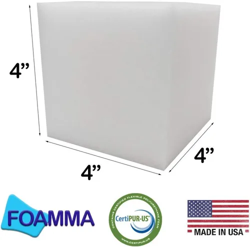Miniatura 2 de Foamma Paquete de 10 cubos de espuma blanca de 4 x 4 x 4 pulgadas para cursos de gimnasia, freerunning y parkour, parques de patineta, BMX, arenas