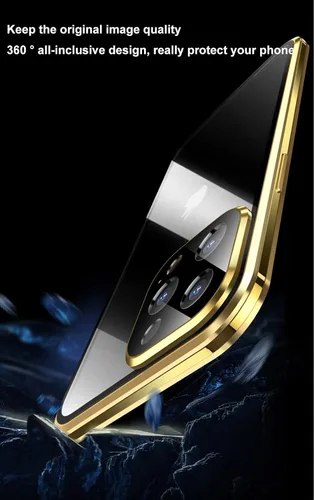 Miniatura 6 de Funda magnética para iPhone 13 Pro Max de 360 grados de cuerpo completo, lente de cámara integrada y protector de pantalla, color negro