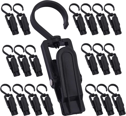 Miniatura 9 de 12 piezas de ganchos giratorios súper fuertes de plástico, clips para cortinas, alfileres para ropa, clips para toallas de playa, clips giratorios