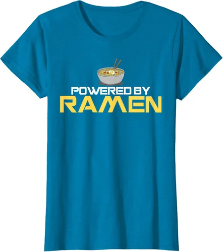 Miniatura 101 de Camiseta de fideos de anime japoneses Powered By Ramen, Negro, S