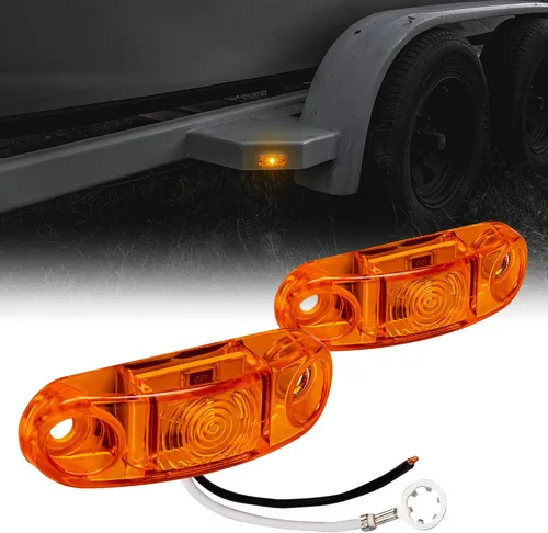 TRUE MODS - Kit de 2 luces marcadoras LED ámbar de 2.5 pulgadas para remolque [DOT FMVSS 108] [SAE P2] [Montaje en superficie] [Impermeable IP67]