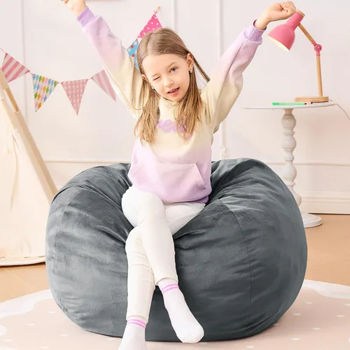 Miniatura 27 de Sillón tipo puf ILPEOD para adultos - Silla tipo puf de espuma viscoelástica - Sofá para niños/adolescentes con funda de microfibra suave - Sofá