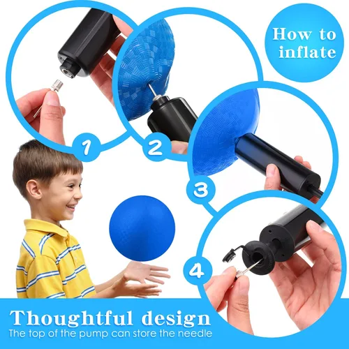 Miniatura 4 de Yunsailing Paquete de 24 bolas de Dodgeballs a granel de 6 pulgadas de operación de Navidad, bolas inflables de goma con bomba para niños y adultos