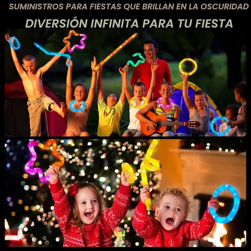 Miniatura 2 de 24 tubos LED para estallar, tubos luminosos que brillan en la oscuridad, suministros de fiesta que brillan en la oscuridad, juguetes sensoriales