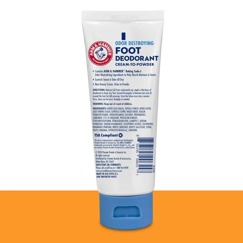 Miniatura 2 de Arm & Hammer Desodorante de Crema a Polvo para Pies, Protección de 24 Horas contra el Olor y Humedad, Antitranspirante Eficaz y de Larga Duración