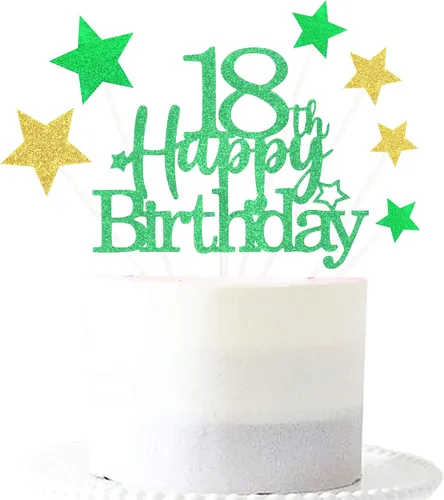 Miniatura 13 de Decoración brillante para tarta de primer cumpleaños feliz con estrella, adornos personalizados para tarta de 1 cumpleaños, decoraciones de fiesta
