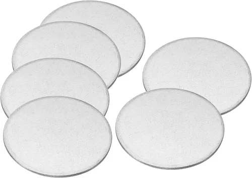 Miniatura 10 de PATIKIL Disco de acero de 1.260 in, 10 etiquetas redondas de metal para estampado en blanco, placa de disco circular circular de metal, placa