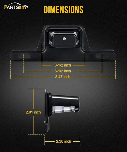 Miniatura 6 de Partsam Luz LED para matrícula, impermeable, 12 V CC, luz de etiqueta de licencia con soporte, orificio de drenaje, montaje de soporte de acero