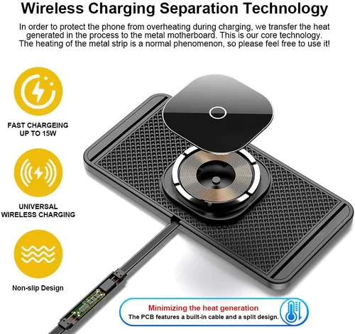 Miniatura 4 de Cargador inalámbrico magnético para Tacoma y 4Runner Phone Almohadilla de carga antideslizante para Tacoma 2024-2026/4Runner 2025+ Cargador Magsafe