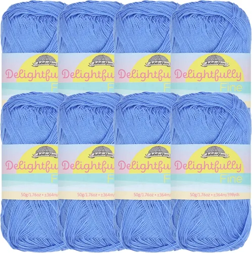 Miniatura 35 de JubileeYarn - Ovillo de hilo deliciosamente fino, 1.76 oz/madeja de rayón de bambú, color rosa polvo, 4 madejas