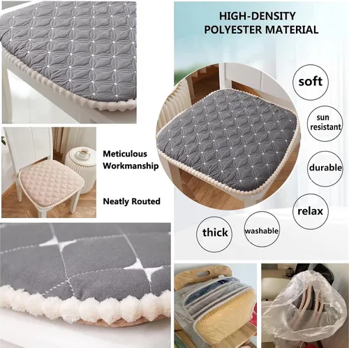Miniatura 4 de Cojín para silla con lazos para sillas de comedor, almohadillas de espuma viscoelástica texturizadas suaves y cómodas para sillas de cocina con Azul