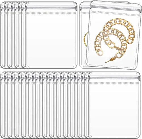 GSXRB Pequeñas bolsas de joyería de PVC - Bolsa de embalaje para anillos y aretes (100 unidades, 2.36 x 3.15 pulgadas)