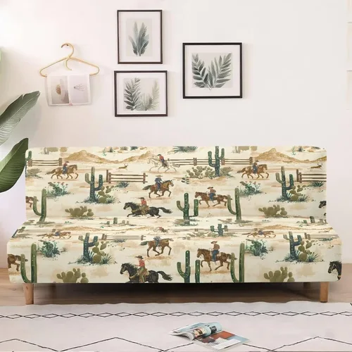 Miniatura 30 de Fundas para sofá cama con estampado de vaca marrón girasol con bandas elásticas para el hogar, sala de estar, fácil de instalar, antideslizante
