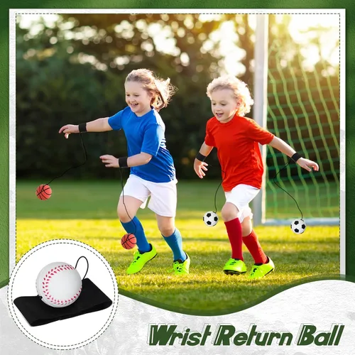 Miniatura 4 de Jerify - 30 unidades de pelota de retorno de muñeca en una cuerda, deportes de béisbol, regalos de fiesta de fútbol, baloncesto, muñeca de retorno