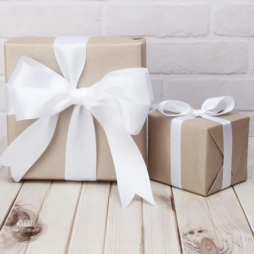 Miniatura 3 de Ribbli - Cinta de satén blanca de doble cara, 1-1/2 pulgadas x 25 yardas, uso para ramo de lazos, envoltura de regalos, boda, arreglos florales