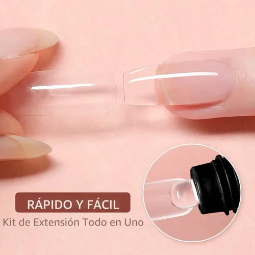 Miniatura 2 de GAOY Kit de uñas de gel de poliéster con kit de inicio de luz UV, kit de extensión de gel constructor de 6 piezas para principiantes con todo arte