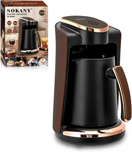 Zunate Cafetera eléctrica turca griega de 550 W, 8.5 fl oz, máquina de taza individual con taza y cuchara incluidas para el hogar, oficina,
