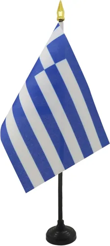 Miniatura 36 de AZ FLAG Bandera de mesa de Albania de 4 x 6 pulgadas - Bandera de escritorio albanesa 5.9 x 3.9 in - Tapa de lanza dorada