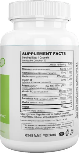 Miniatura 2 de Nutri Supreme Ultimate B Complex, vitaminas B esenciales altamente absrobables con metilfolato para apoyar la función del sistema nervioso, 60