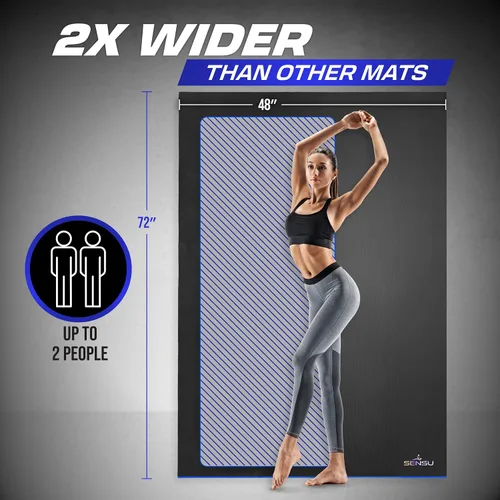 Miniatura 2 de Sensu Large Exercise Mat – Extra Thick Non-Slip Workout Mat for Home Gym, Durable Shoe-Friendly Fitness Mat for Strength Training, Stretching