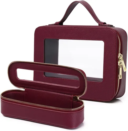 Miniatura 18 de Pinkmik Pequeña bolsa de maquillaje, mini estuche transparente para maquillaje y neceser con cremallera, organizador de bolsos para mujer