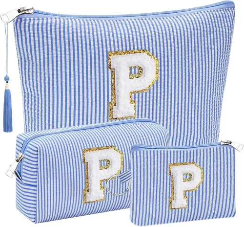 Miniatura 23 de Regalos Iniciales Bolsitas de Cosméticos de Viaje Juegos para Cartera, 3pcs Bolsitas Stoney Clover Dupes Bolsa de Maquillaje, Juego de Bolsas