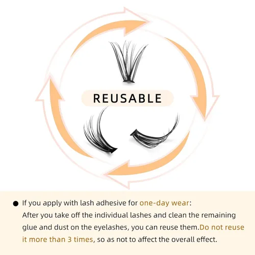 Miniatura 8 de QUEWEL Lash Clusters 240 pestañas individuales 20D 0.07C, mezcla de rizos 8-14mm, pestañas postizas suaves y cómodas, extensión de pestañas DIY