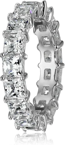 Miniatura 4 de Tienda Essentials Anillo de plata de ley con corte princesa hecho con circonita cúbica Infinite Elements (anteriormente colección Tienda)