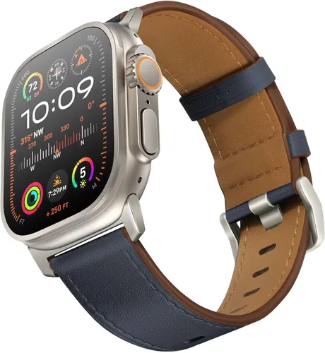 Miniatura 15 de UUPWPOKT - Correa de cuero compatible con Apple Watch Ultra 3/2/1 de 49/46/45/44/42 mm, correa de cuero genuino para iWatch Ultra Series 11 10 9 8 7