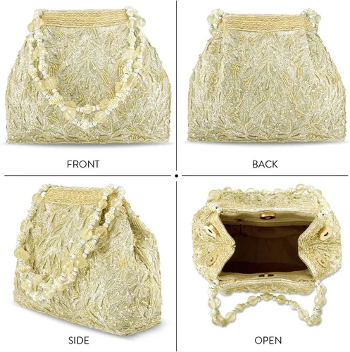 Miniatura 4 de Bolsas indias Potli para mujer, bolso de noche embrague étnico para novia